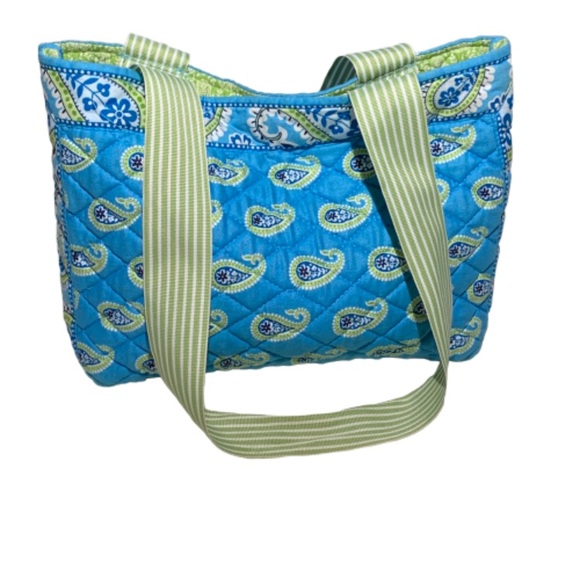 Vera Bradley Handbags - Vera Bradley Blue & Green Paisley Small Bag